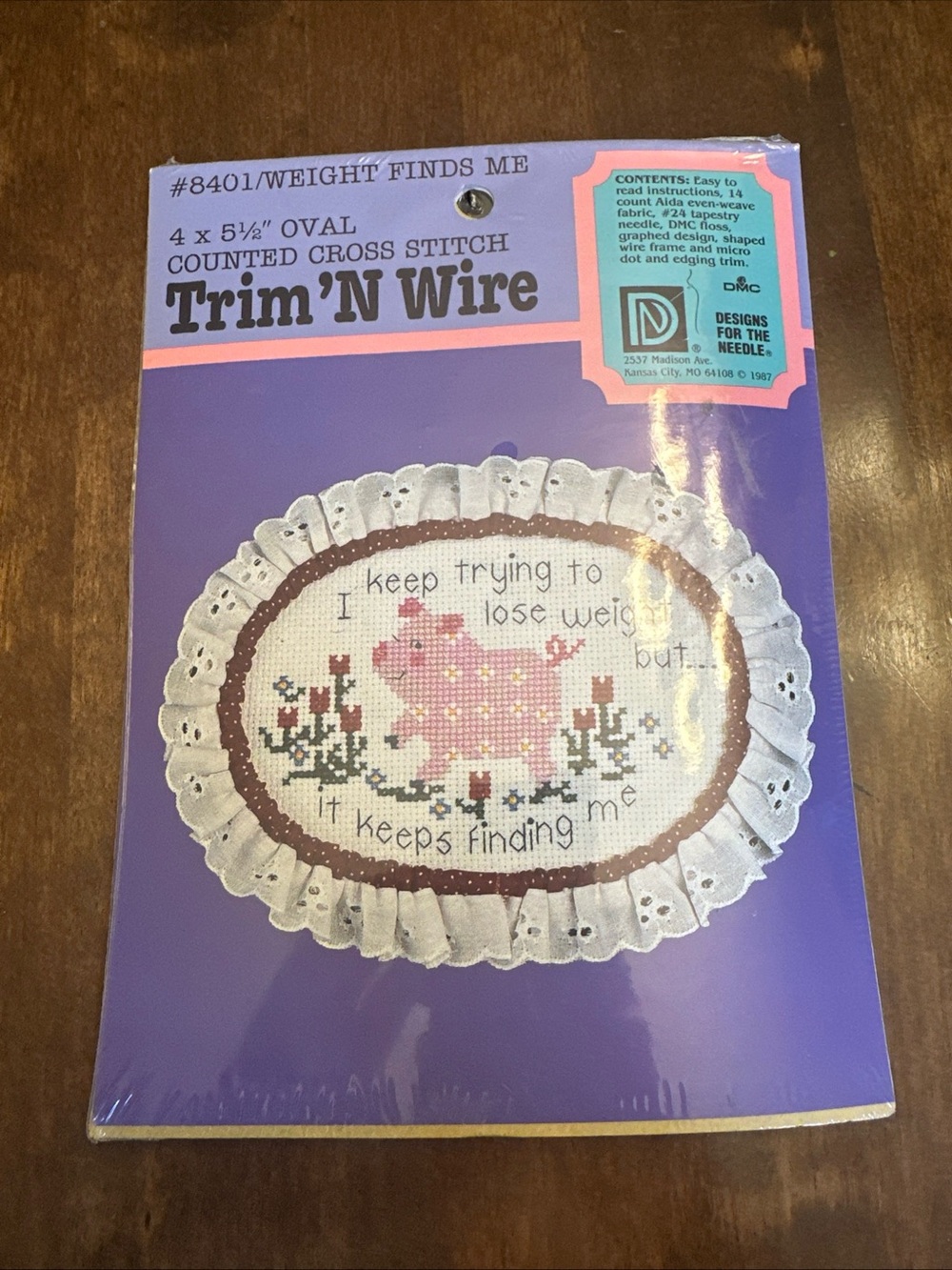 NEW SEALED Designs for the Needle Counted Cross Stitch Kit Trim 'N Wire #8401